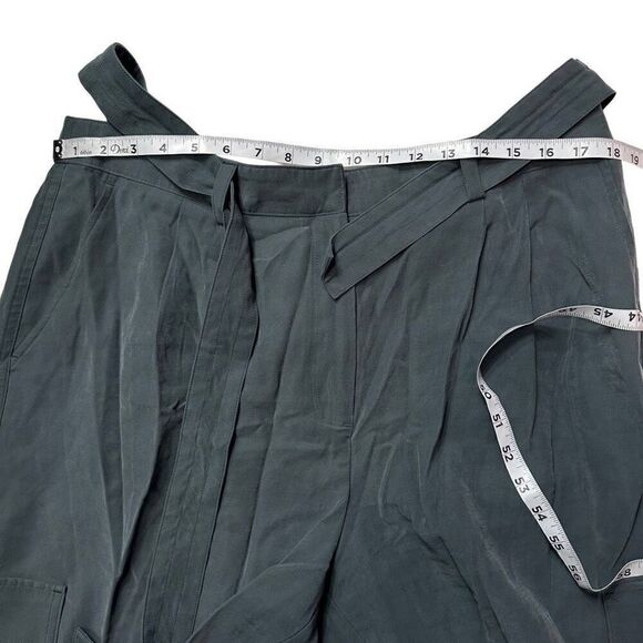 Nine West Teal Gray Tapered Leg Casual Cargo Pants w Self Tie Waist Womens XL - Picture 5 of 10